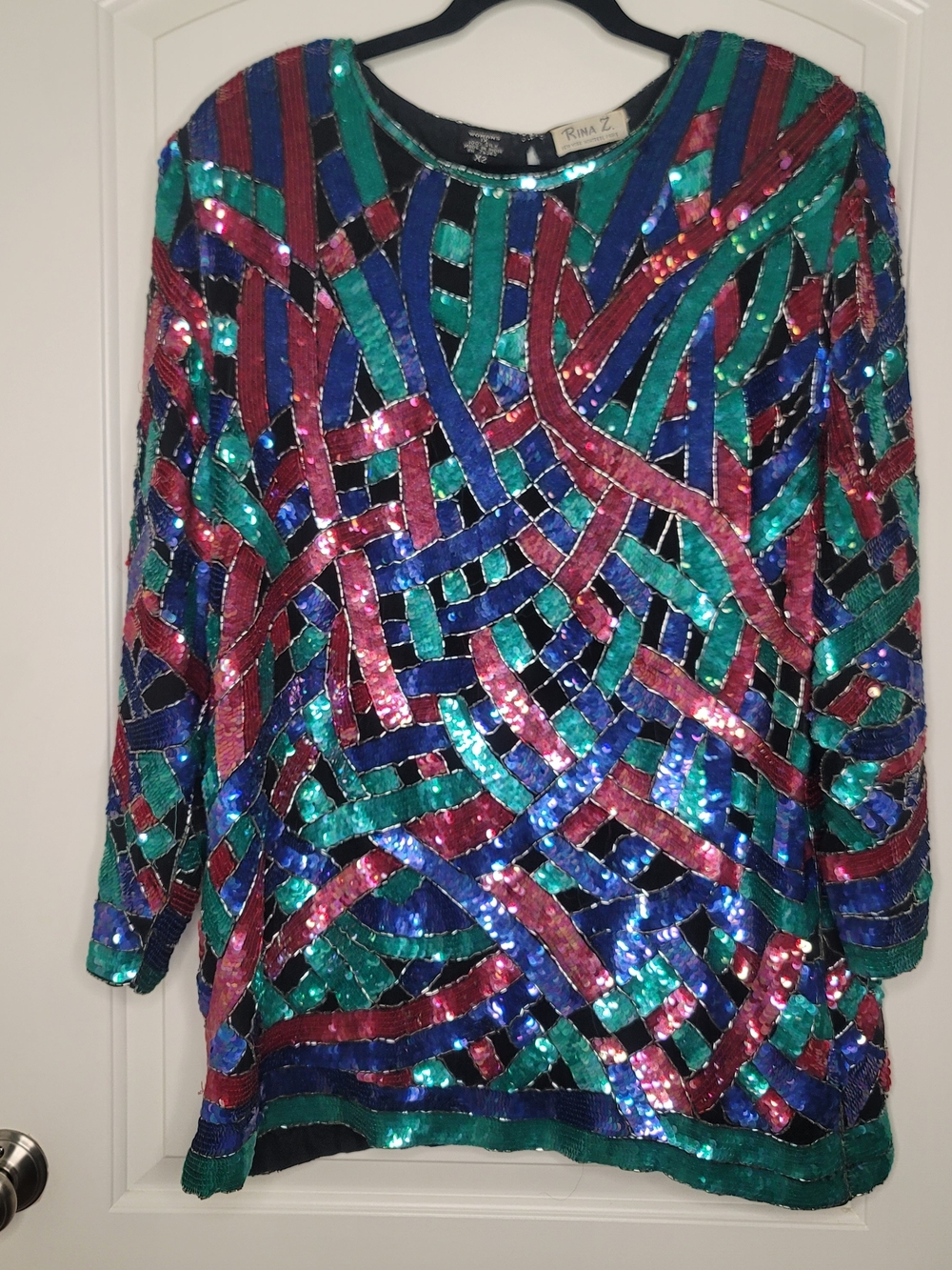 SILK & Sequins Multicolor VTG Sequin Tunic Top/Mini Dress